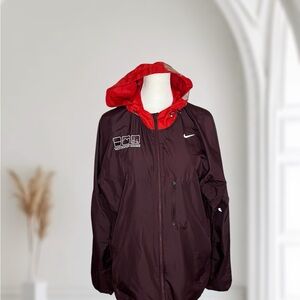 Nike Running Wild Canyon Games Windbreaker Jacket Hooded Burgundy Size M